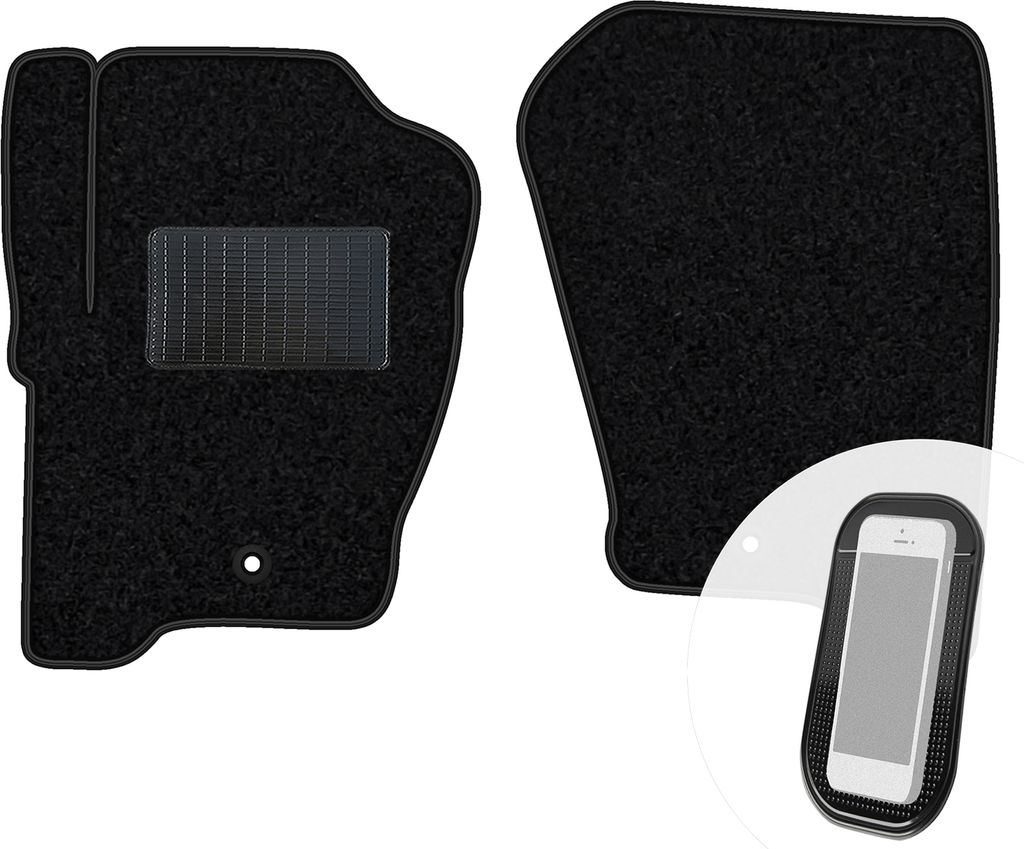 moto-MOLTICO Vorne Fußmatten Auto Velours Autoteppiche Schwarz Automatten Set 2-teilig passend für Range Rover Sport I 2005-2012
