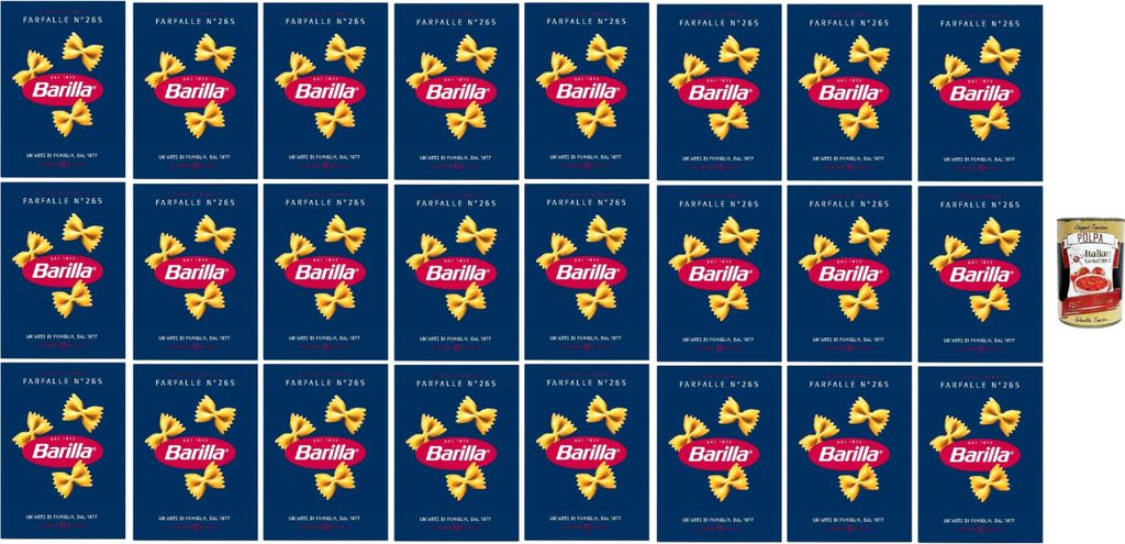 Barilla Farfalle N.265 – 24×500 g Schleifenpasta aus Hartweizengrieß, ideal für Saucen & Salate, al dente in 12 Min., hergestellt in Italien +...