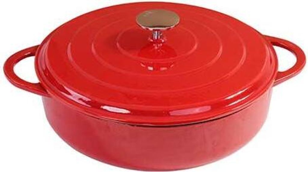 Gusseisen niedrige Bratpfanne rot, 28 cm - Sürel