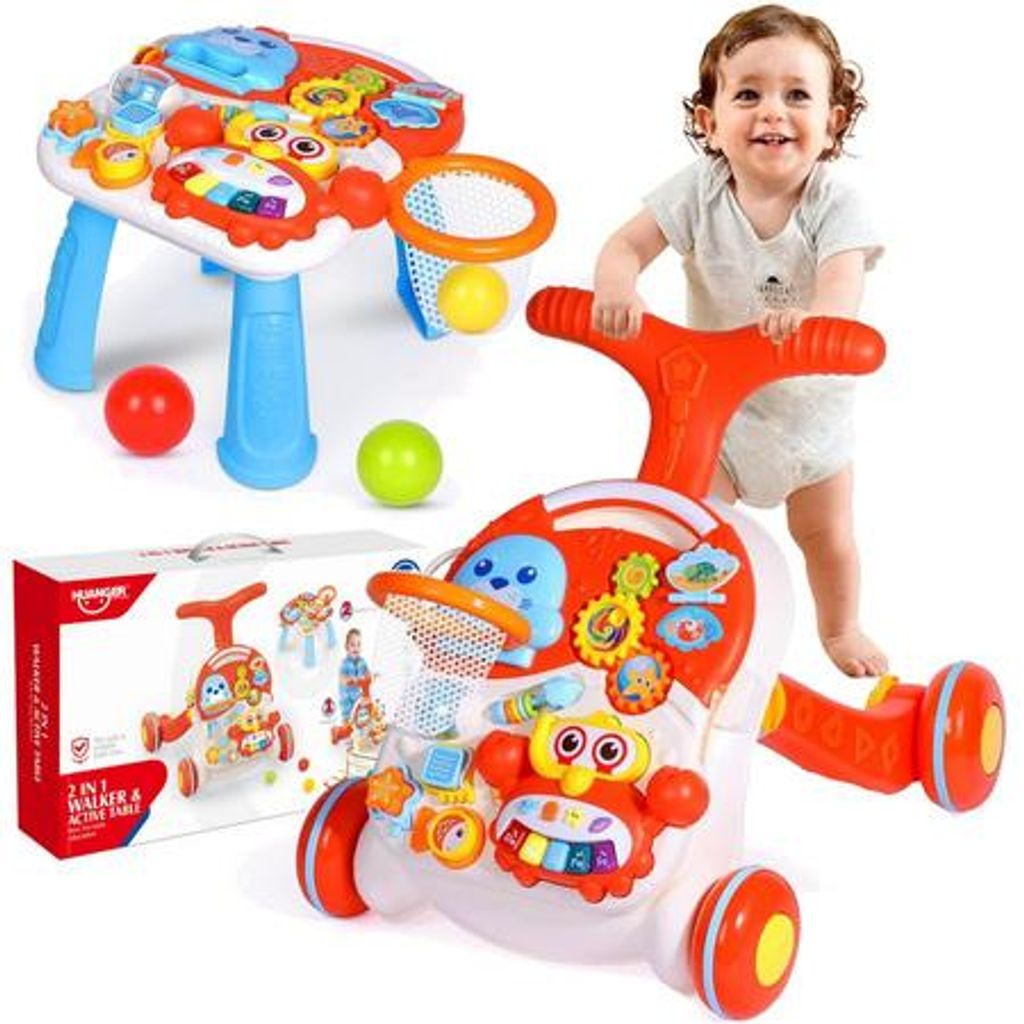 Lauflernwagen 2-in-1 Baby Gehfrei mit Aktivitätstisch & Musik