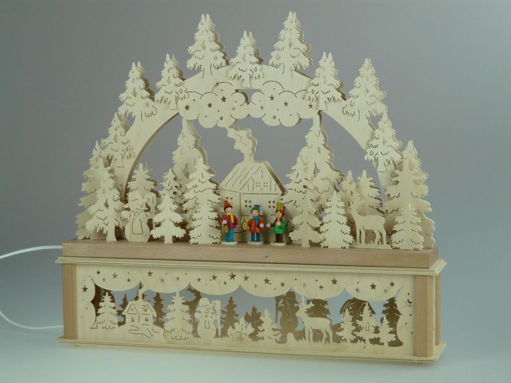 Original Erzgebirgischer Marken Schwibbogen Lichterbogen 50 x 43 cm K50-2_392