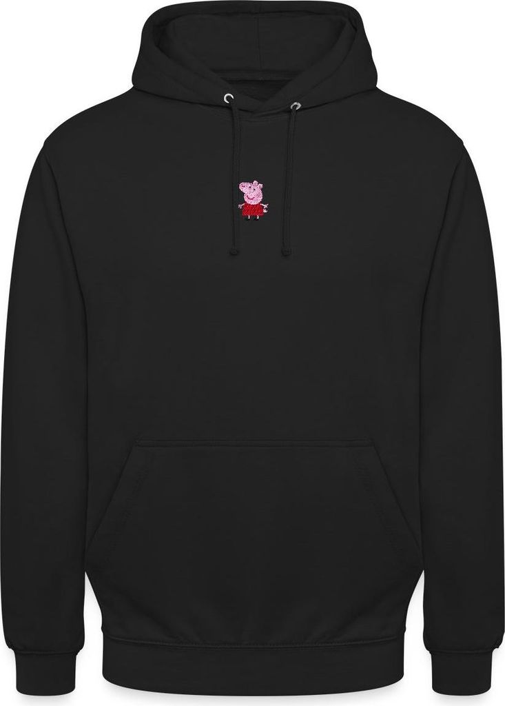 Spreadshirt Peppa Wutz Stick Geschenkidee Uni Hoodie, XL, Schwarz