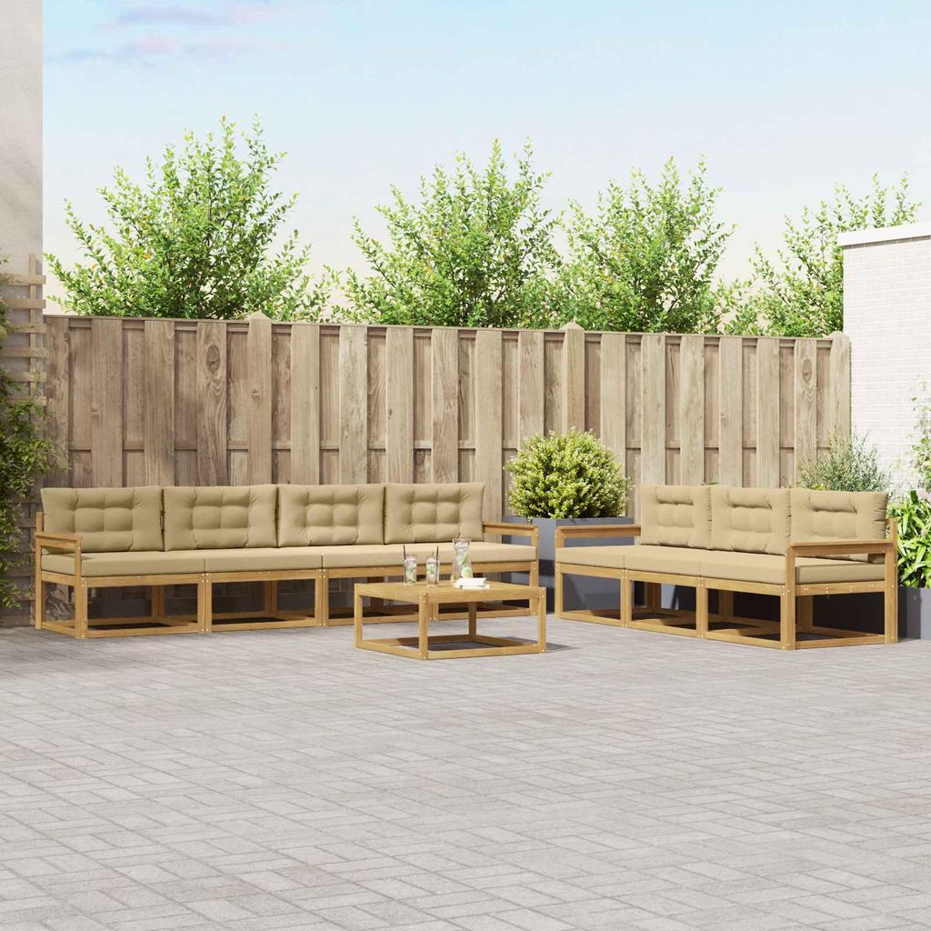 Möbel Outdoor-Sofagarnitur mit Kissen 7 pcs Weiß und BeigeGartensofas - Gartensofas c2462