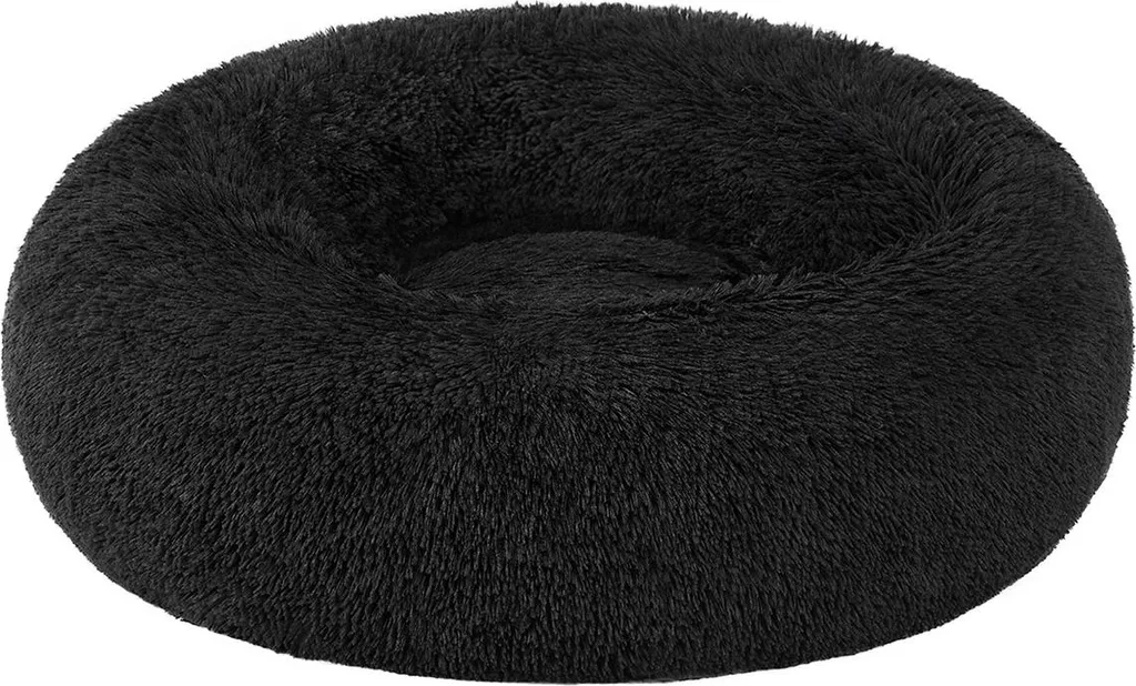 Panier pour chat rond 60cm noir - Couchage moelleux et design sobre