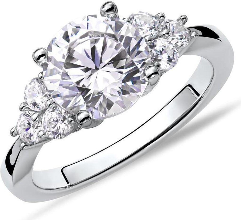 925er Silber Verlobungsring mit Zirkonia von JEWLIX Produktbild 