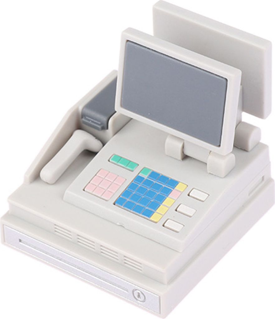 1:12 Dollhouse Ornament Realistische Mini -Kreditkartenmaschine Exquisite Details Scanner für Dollhouse Dekoration-Weiß B