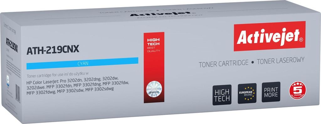 Activejet ATH-219CNX Toner für HP Drucker Ersatz HP 219X W2191X; Supreme; 2500 Seiten; blau mit Chip