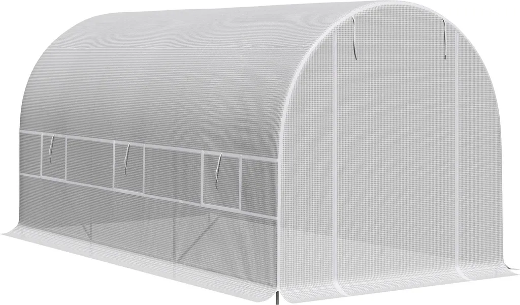 Serre tunnel 4x2x2m contre intempéries et parasites avec 6 fenêtres
