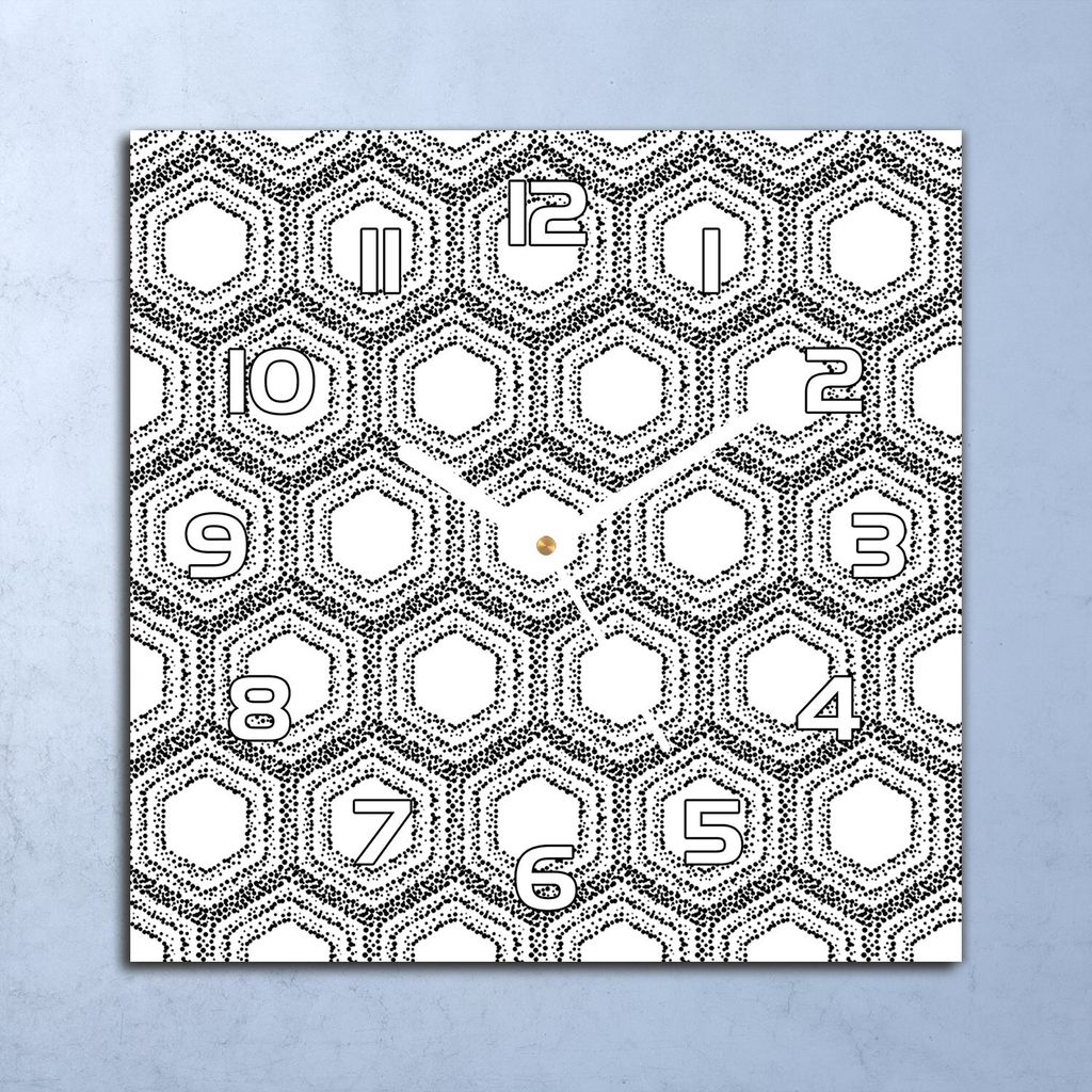 Deko Glasuhr Wanduhr 30x30 Geometrische Formen Quarz Produktbild 