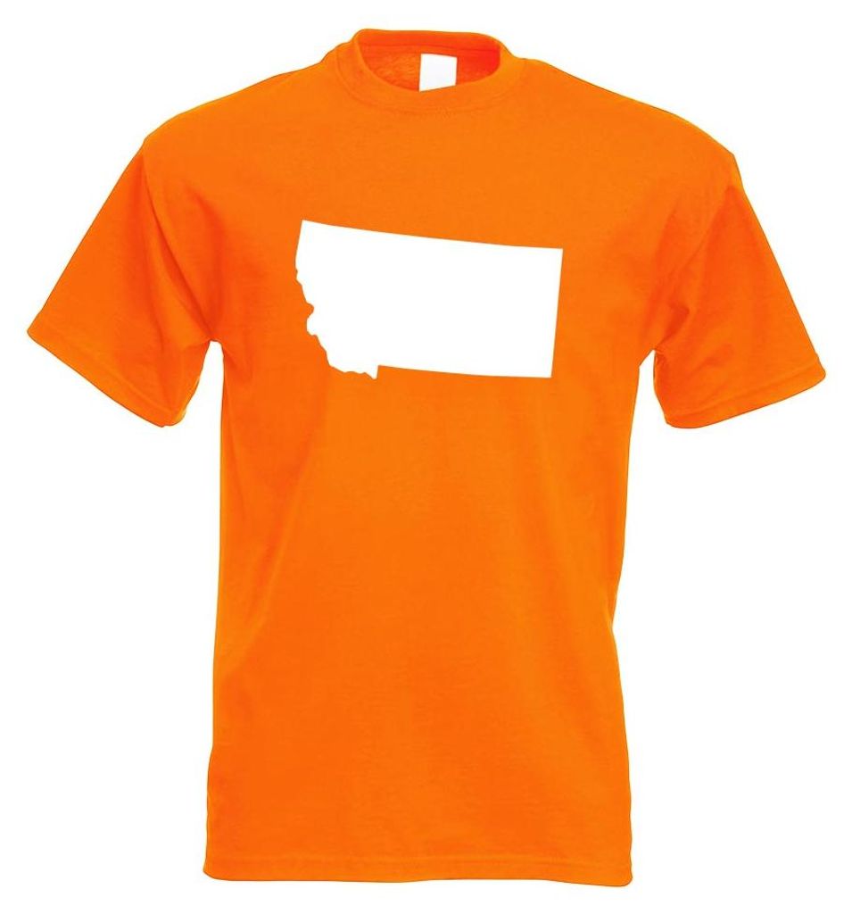 Kiwistar - T-Shirt - orange - USA - Bundesstaat - Montana Herren Funshirt Bedruckt Design Sprüche Spruch Motive - mit Motiv Bedruckt - Funshirt De...
