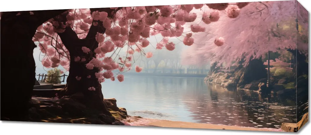 Relooking Mural Zen : Image 70 x 30 cm Le calme des sakura pour vos Murs