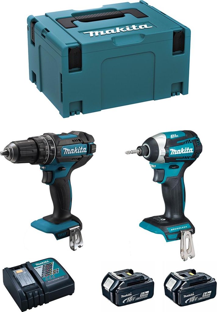 MAKITA Kit MK219RTJ (DHP482 + DTD154 + 2 x 5,0 Ah + DC18RC + MAKPAC 3)