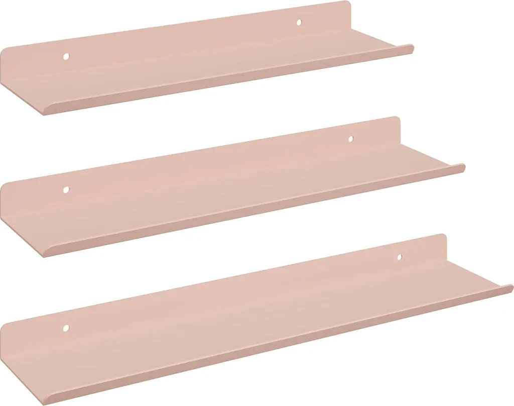 Étagère murale en acier rose : gagnez de la place avec ce lot de 3