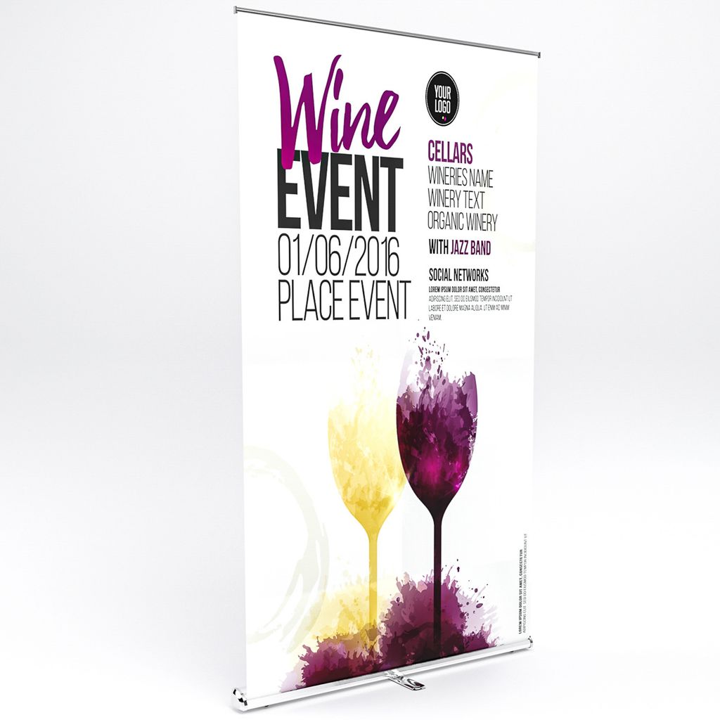 AlaBama | Roll Up Banner | Alu Silber | 85x200cm | Classic++ | Display Werbe
