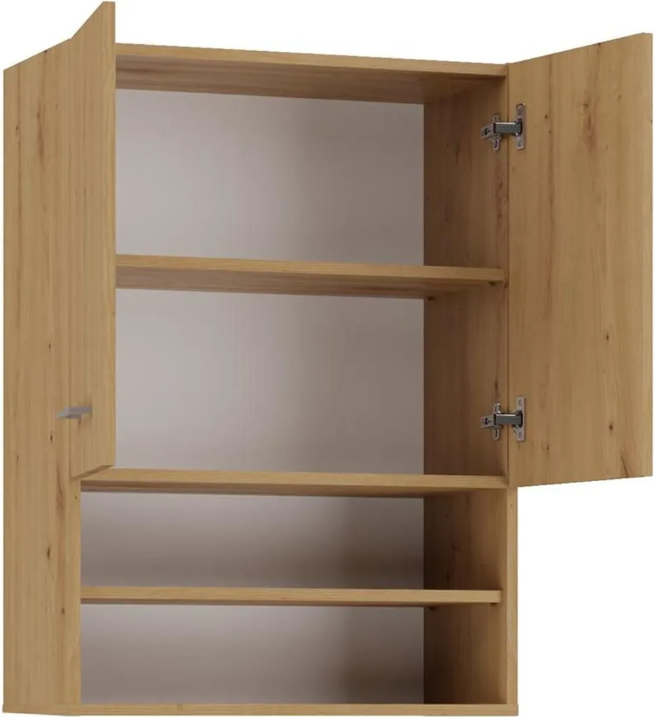 Armoire de salle de bain supérieure MARGO chêne artisan avec étagères - 3