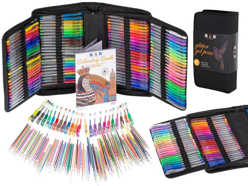 Penne gel colorate in astuccio 120 pezzi + 120 ricariche Immagine del prodotto 