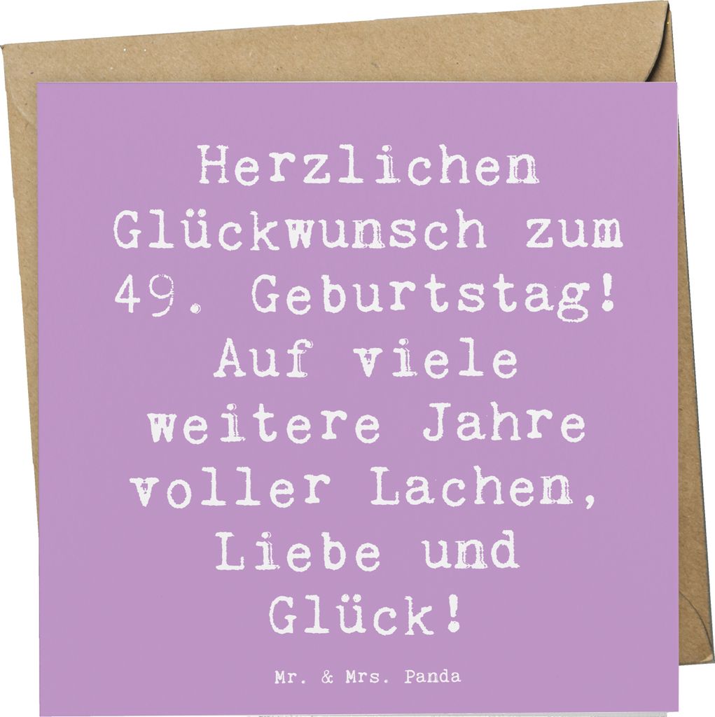 Mr. & Mrs. Panda Glückwunschkarte Spruch 49. Geburtstag Produktbild 