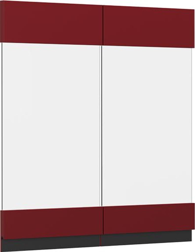Küchenfront Vicco R-Line Rot 59.2 x 59 cm Möbelfront für den Hängeglasschrank, Model 39476