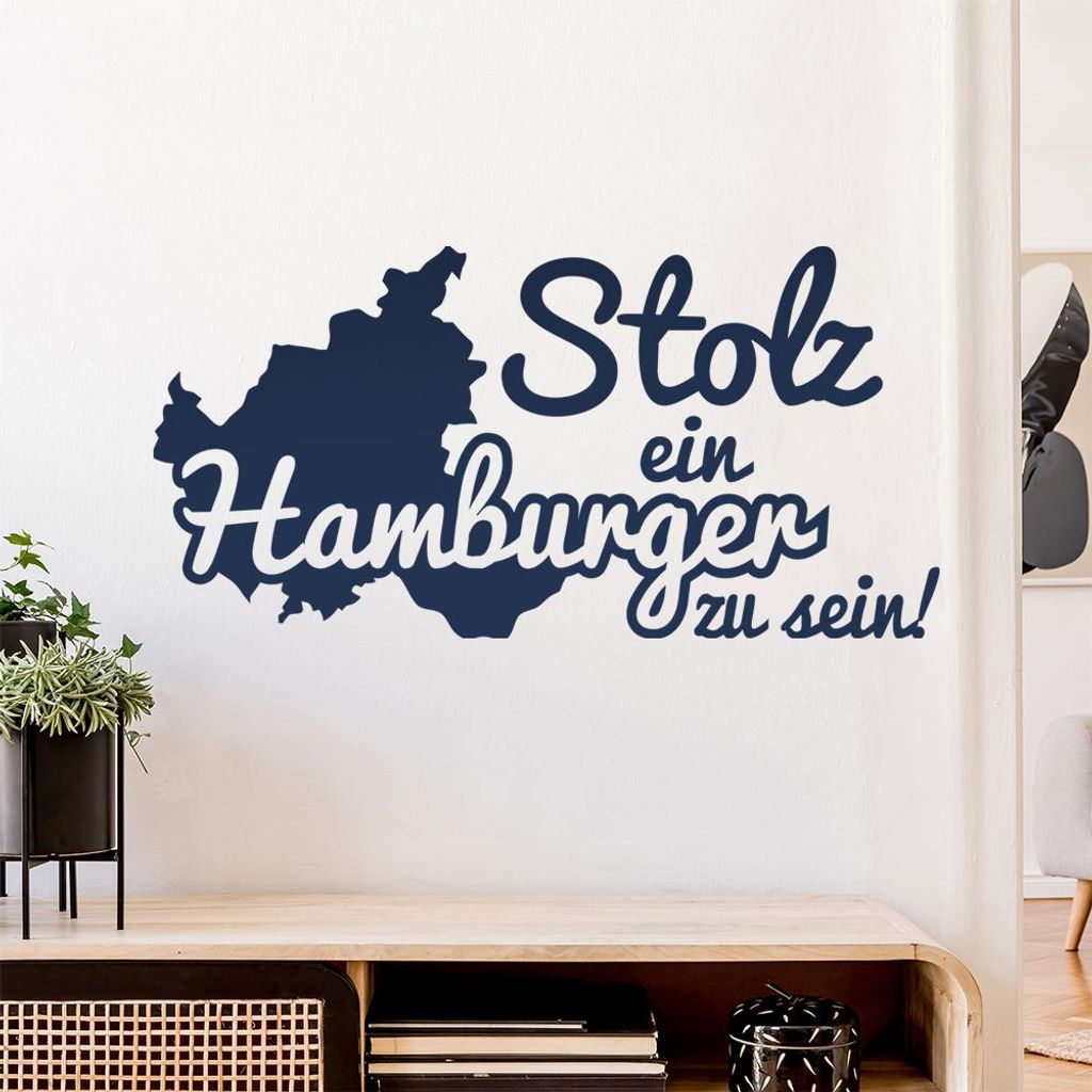 Hamburger Stolz Wandtattoo Wandaufkleber Wall Sticker - Dekoration, Küche, Wohnzimmer, Schlafzimmer, Badezimmer