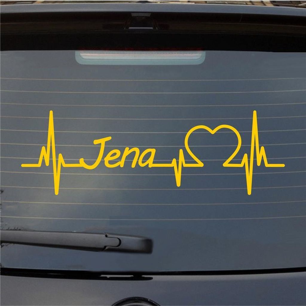 Heckscheibenaufkleber JENA Herzschlag Puls Stadt Liebe Produktbild 