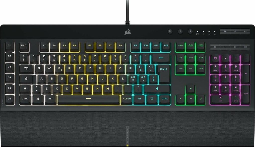 Gaming Tastatur Corsair K55 RGB PRO Schwarz Qwerty Spanisch