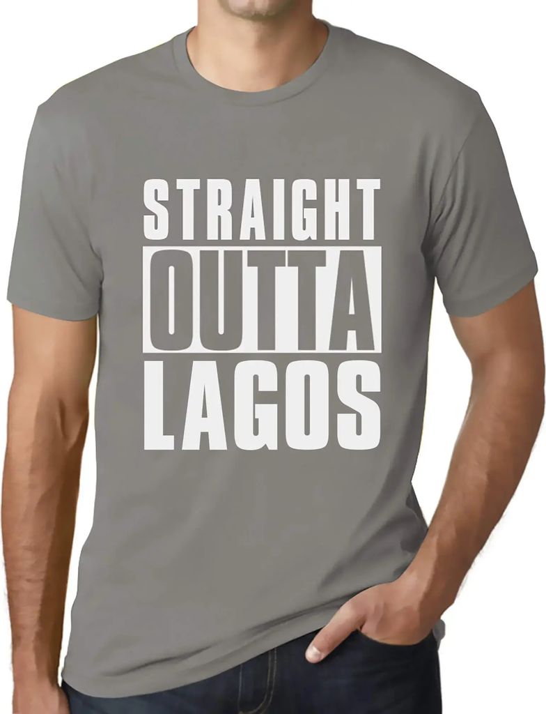 Herren Grafik T-Shirt Direkt aus Lagos – Straight Outta Lagos – Öko-Verantwortlich Vintage Jahrgang Kurzarm Lustige Druck Geburtstag Geschenk ...