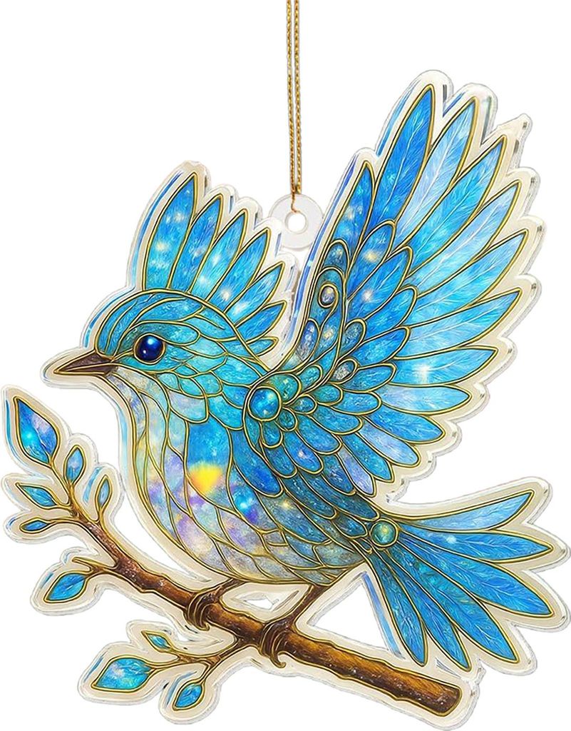 Bunter Tieranhänger aus Acryl, Sonnenfänger, Fensterdekoration, 2D-Acryldruck, festliche Dekoration für Weihnachtsbaum und Zuhause