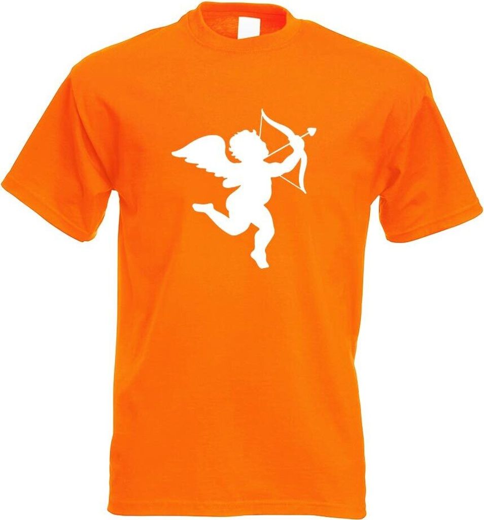 Kiwistar - T-Shirt - orange - Engel Profil - Liebesengel - Amor Motiv Bedruckt Funshirt Design Print - mit Motiv Bedruckt - Funshirt Design - Sport...