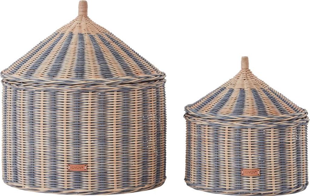 OYOY MINI Dekokörbe L50xW50xH41 blau