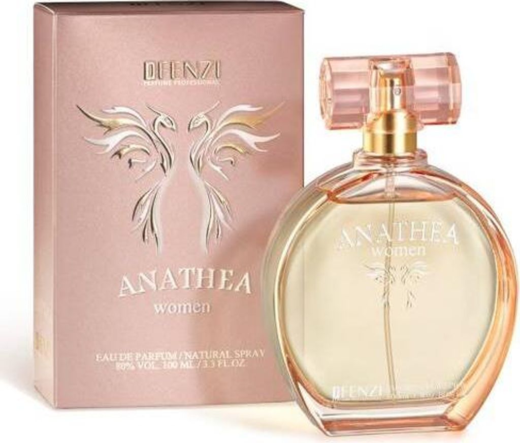 A perfume bottle and its box are displayed side-by-side against a white background.