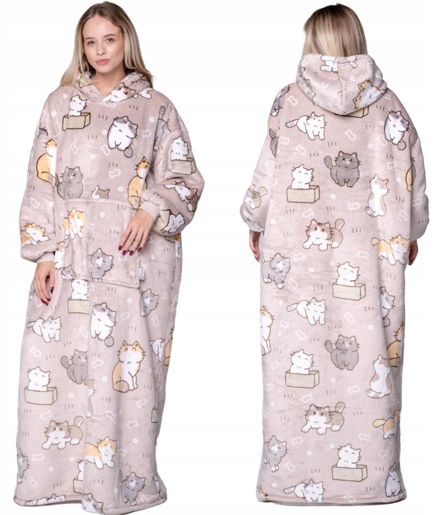 Langer Deckenpullover XXL - Kuscheldecke mit Ärmeln - Produktbild 