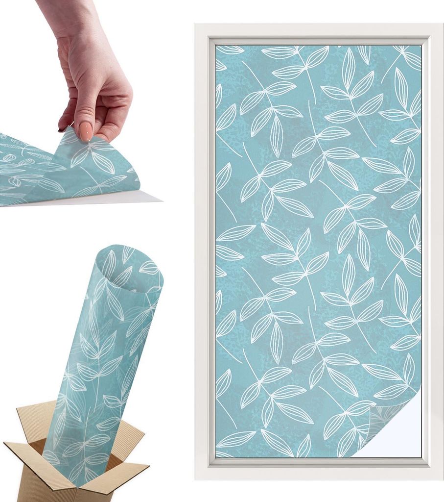 Buntglasfolie für Fenster – 100x50 cm – Stained-Glass-Fensterfolie, dekorativ & blickdicht – Selbstklebende Glasdekorfolie im Buntglas-Desig...