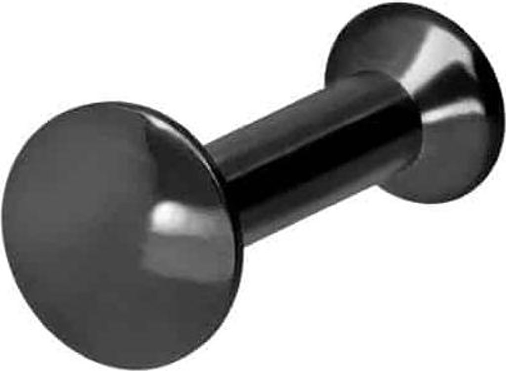 Ohrpiercing, Nasenpiercing Chirurgenstahl Triple Piercing Mini Labret mit Innengewinde FLAT-DISC Schwarz Stablänge: 5mm | Discgröße: 3mm