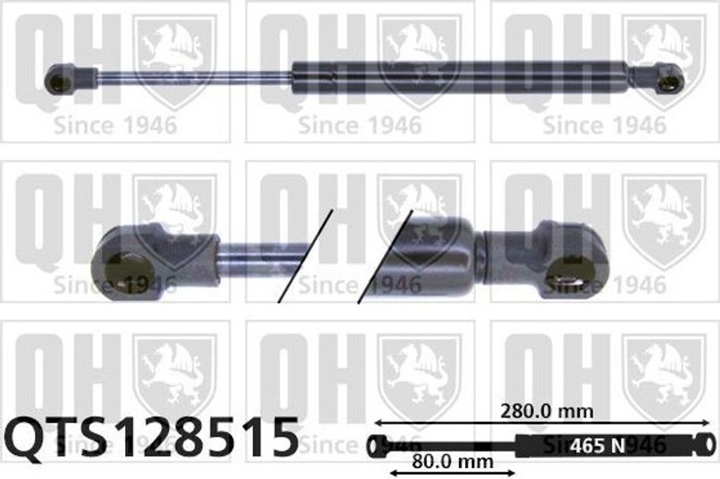 QUINTON HAZELL QTS128515 Gasfeder Heckklappendämpfer für FORD FOCUS Stufenheck (DFW) 280mm