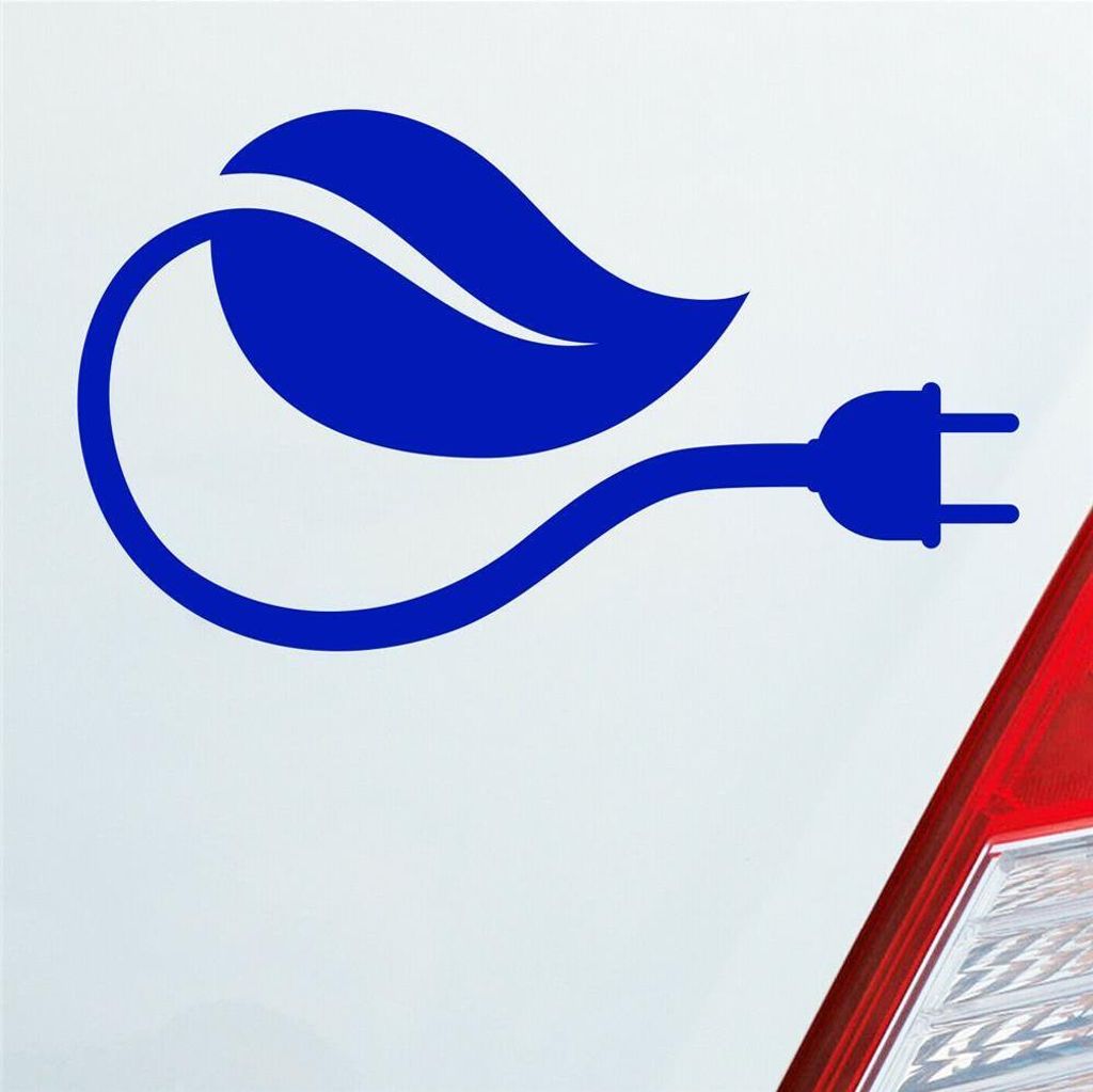 Auto Aufkleber Ökostrom Öko Strom Umwelt Elektrizität Natur 17x10 cm Dunkelblau Sticker Heckscheibenaufkleber