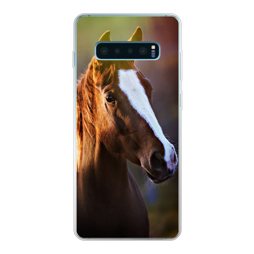 MuchoWow Handyhülle Schutzhülle Hülle für Samsung Galaxy S10 Lite Pferd - Licht - Mantel Silikon Softcase Handy Hülle - Schutz