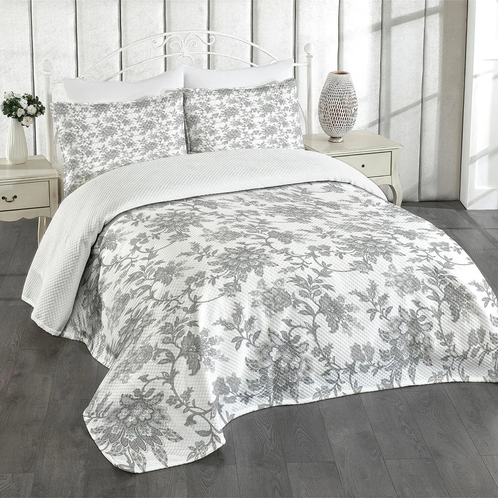 Copriletto Etnico ABAKUHAUS Grigio Chiaro 220x220 - Tradizione Asiatica