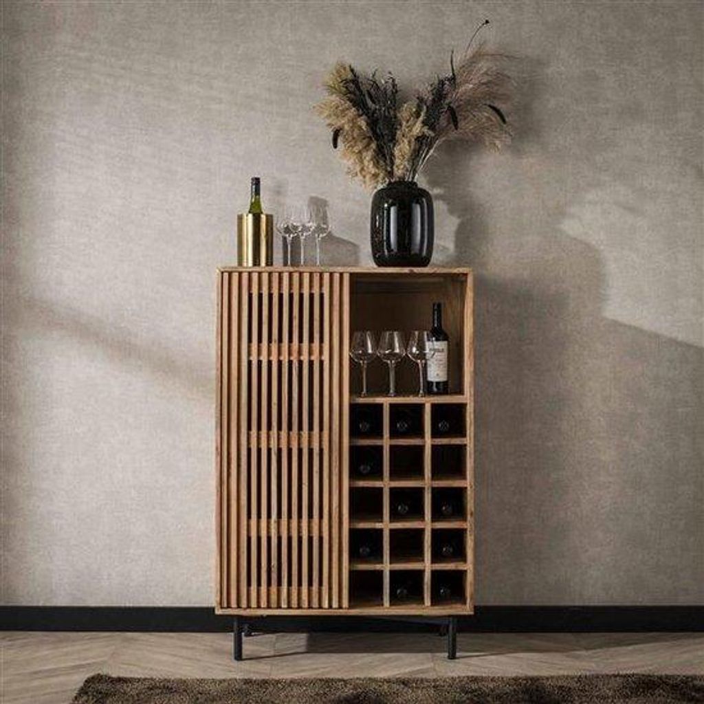 WeinSchrank 80cm 1 Tür Akazieholz Produktbild 