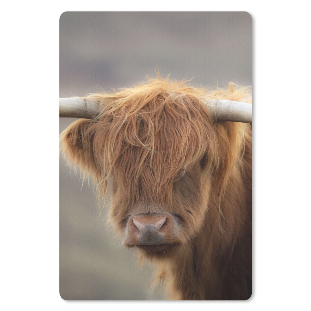 MuchoWow Mauspad Mousepad Schottischer Highlander - Hörner - Haare 18x27 cm - Mousepads - Maus Mat - Pad - Mausunterlage