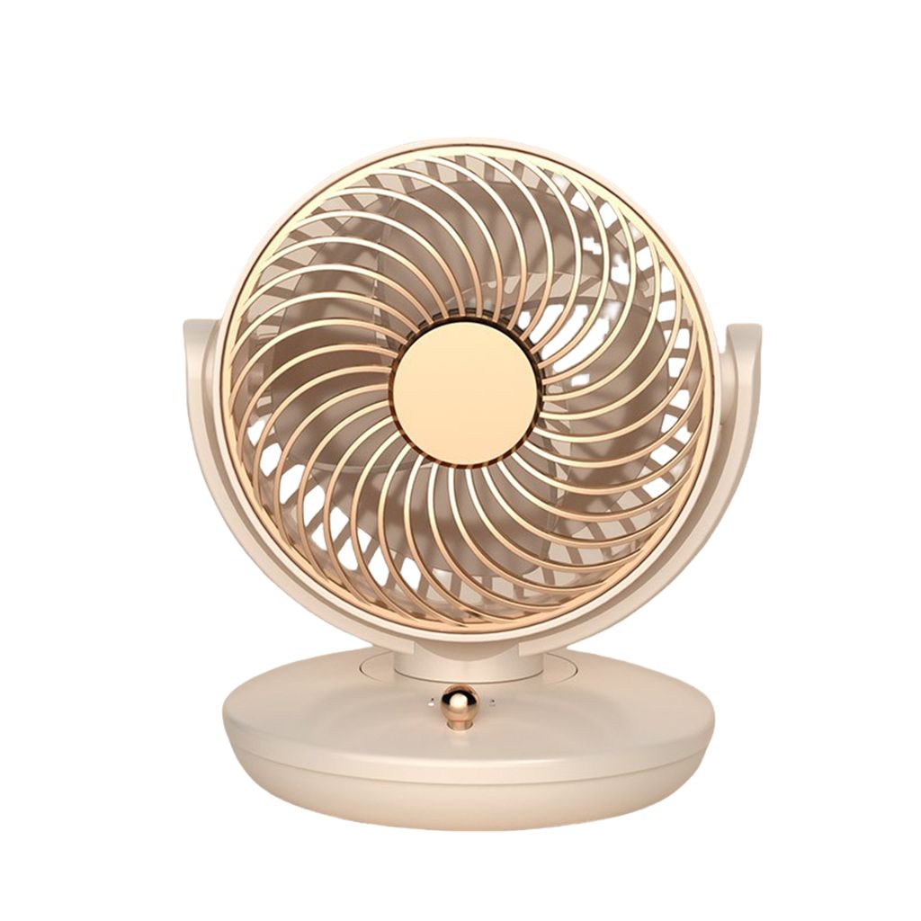 Tischventilator mit 3 Geschwindigkeiten Leistungsstarker 3D Turbo Luftumwälzung USB Ventilator für Büro Outdoor Beige