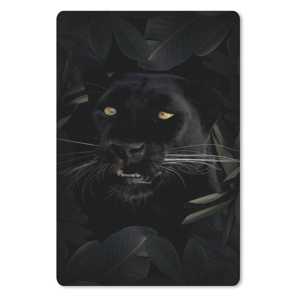 MuchoWow Mauspad Mousepad Panther - Dschungel - Pflanzen 18x27 cm - Mousepads - Maus Mat - Pad - Mausunterlage