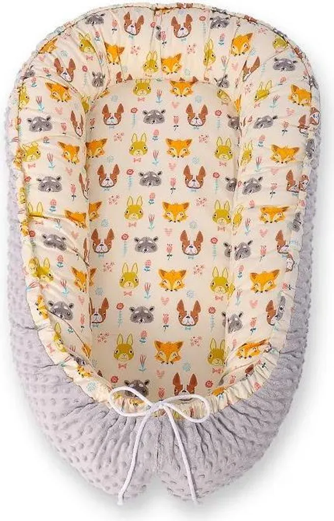 Réducteur de Lit Anti-Roulis Bébé Bobono Minky Crème Oeko-Tex 95x55