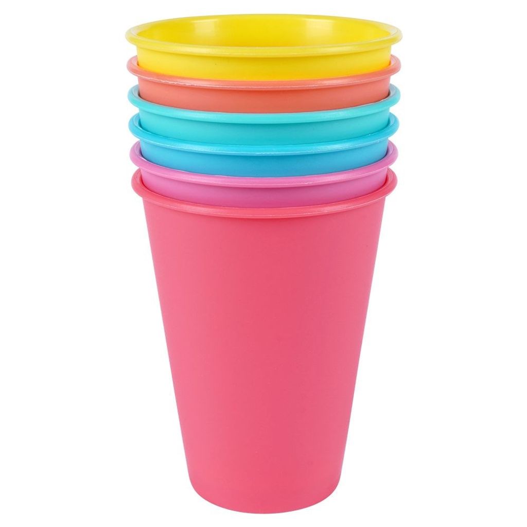ENGELLAND 12 x Hartplastikbecher Party-Becher Gläser Mehrweg 400 ml Orange