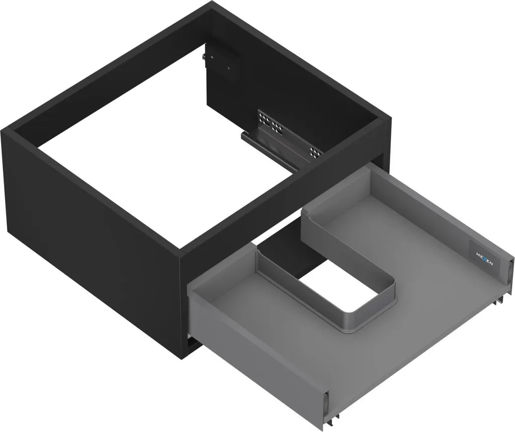 Mexen Box-A corpo dell'armadietto sotto-lavabo 50 cm, 1 cassetto, nero opaco - 91AX0-0500-235-1-71 - 3