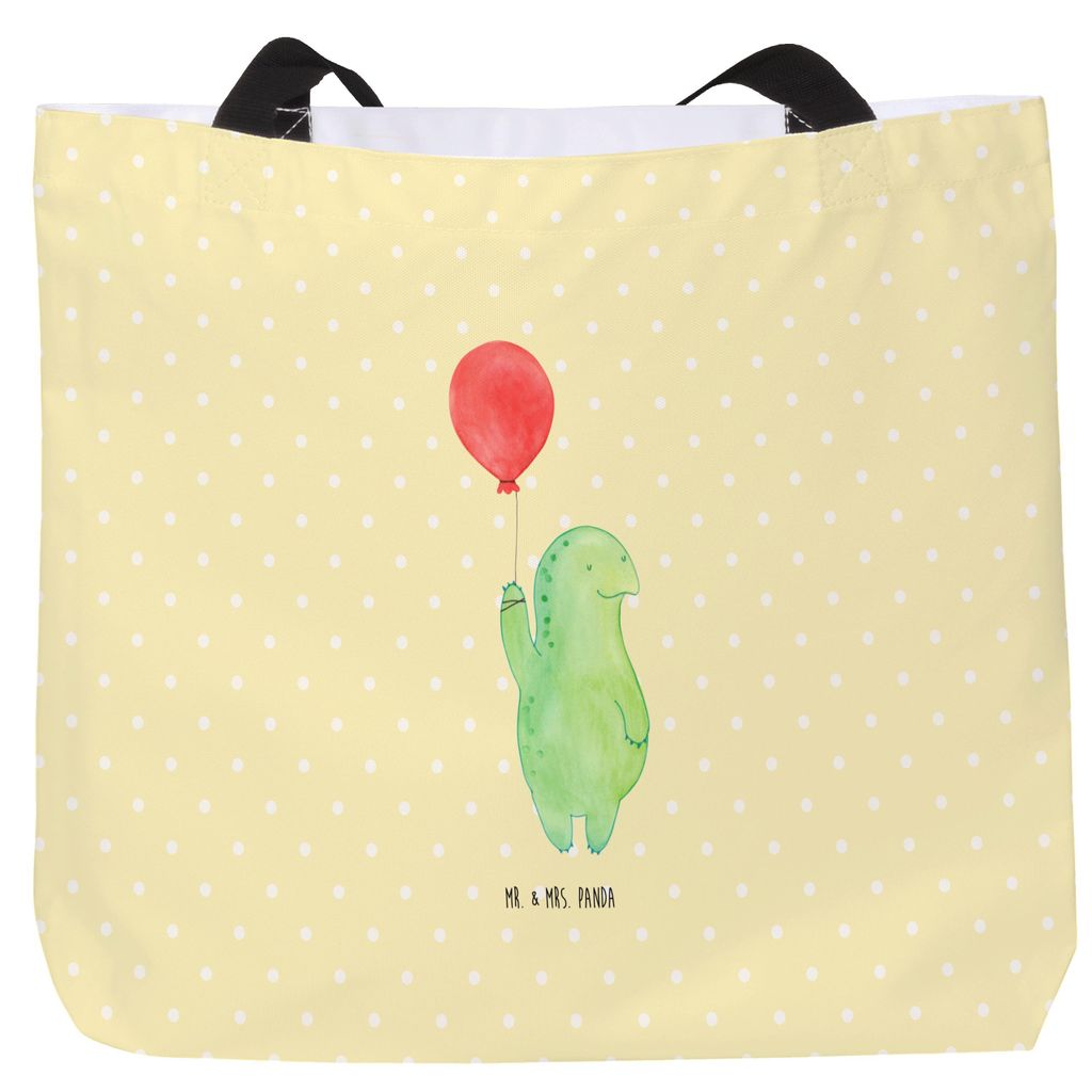 Mr. & Mrs. Panda Reisetasche Schildkröte Luftballon - Gelb Pastell - Geschenk, Jahrmarkt, Strandtasche, Ballon, Schultasche, Schildkröten, Stoffb...