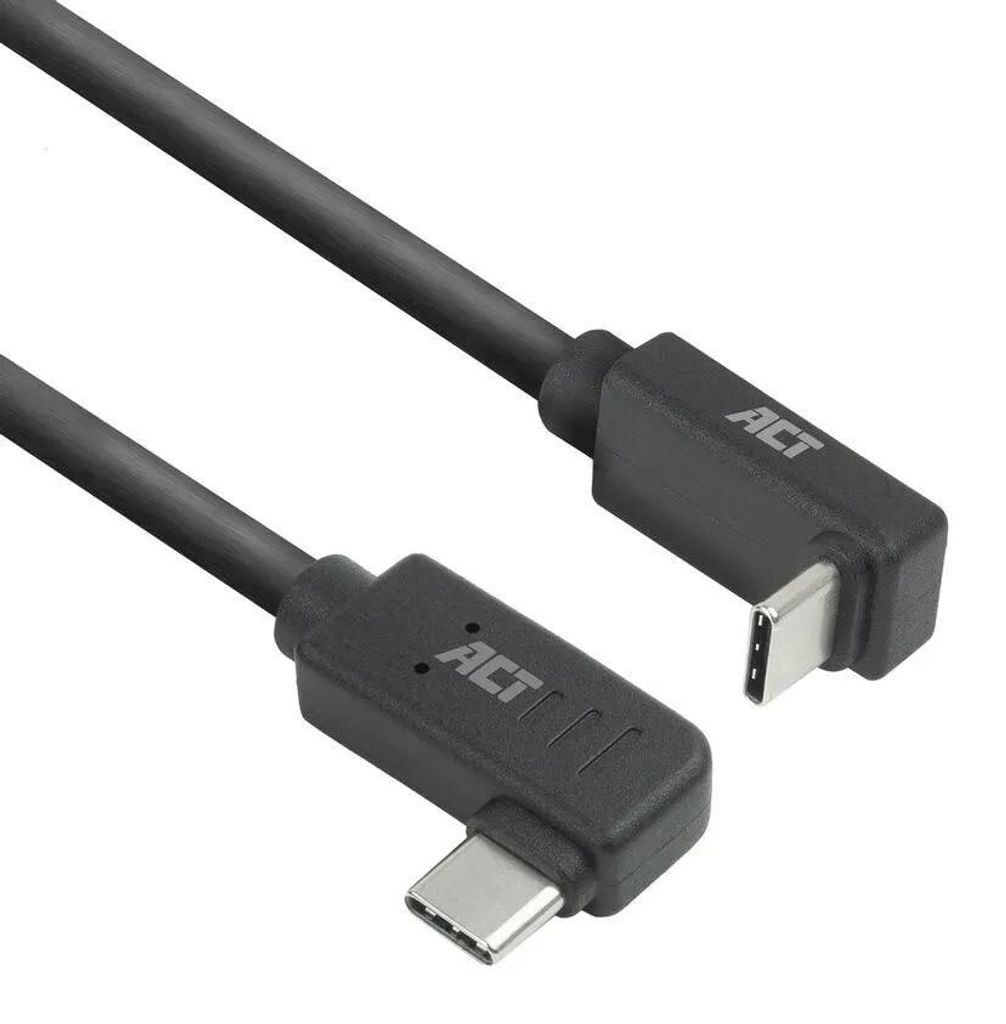ACT USB 3.0 10 Gbit/s 60 W USB-Typ-C=-Kabel (links/rechts abgewinkelt) auf USB-Typ-C (nach oben/unten abgewinkelt), 1 Meter, 1 m, USB C, USB C, USB...