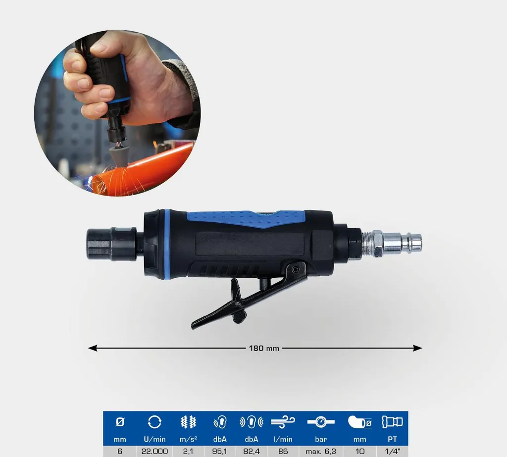 Mini meuleuse d'angle pneumatique droite BT160705 de BRILLIANT TOOLS - 2
