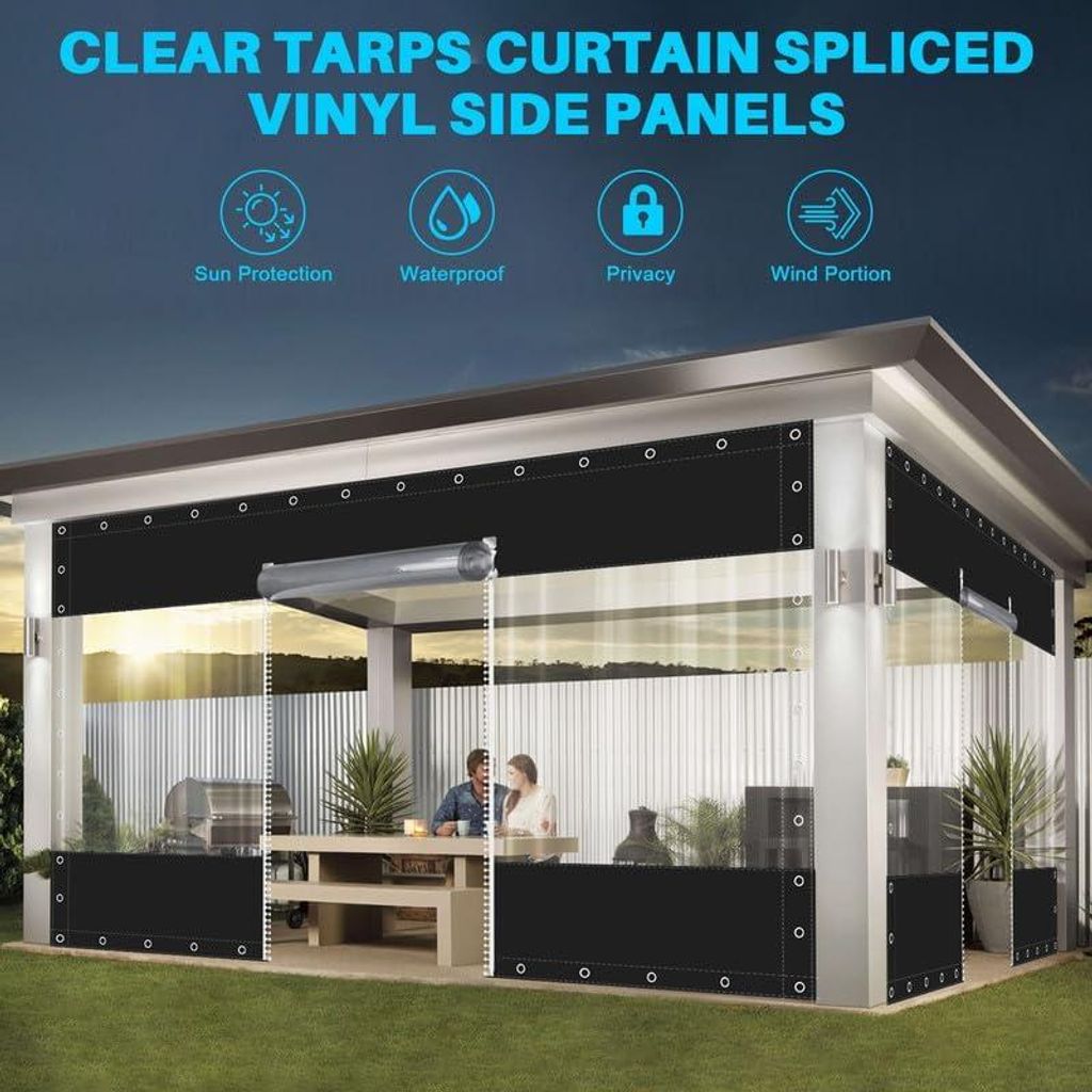 Transparent Plane mit ösen Abdeckplane Wasserfest Outdoor Produktbild 