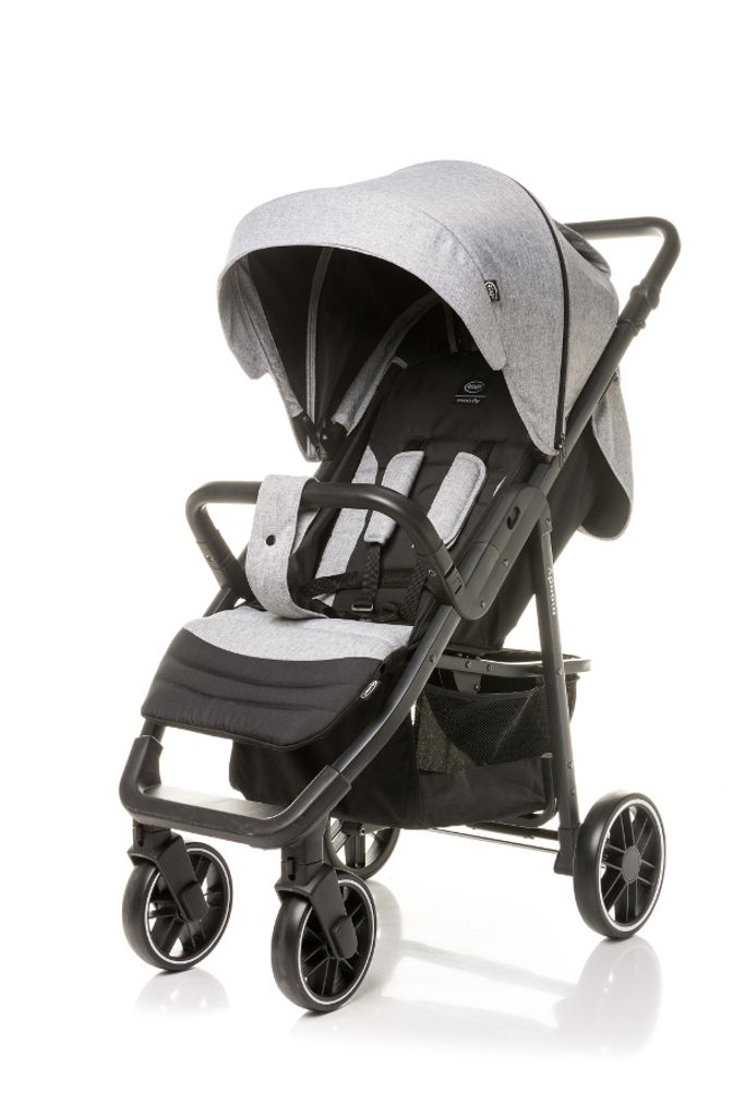 4Baby | Wózek spacerowy - Jasnoszary - z aluminiową ramą - Zdjęcie produktu 