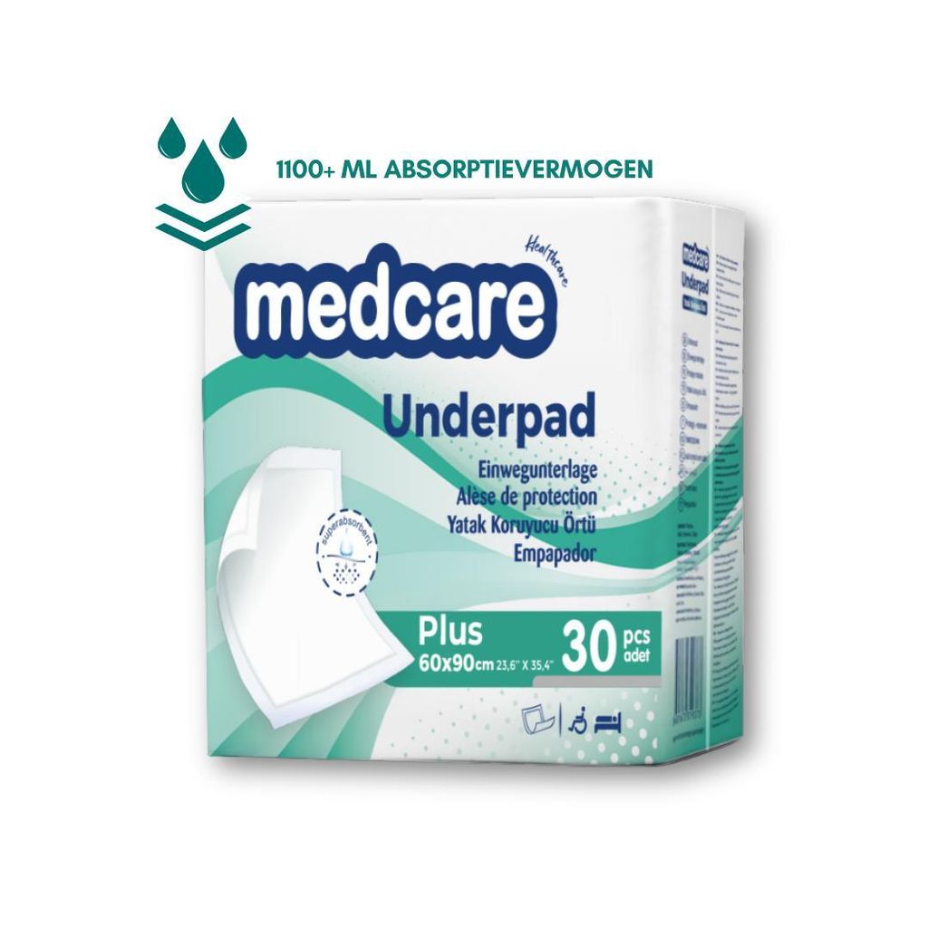 Inkontinenční vložky Medcare Plus - 30 kusů - 60 x 90 cm - Obrázek produktu 